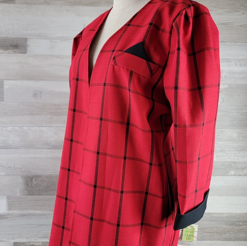 Vintage Whirlaway Frocks Open Plaid Blazer Women's Size 10P USA Made NWT - Picture 16 of 16
